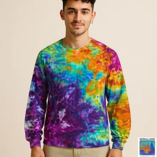 Tie-Dye Large L Unisex Tiedye Long Sleeve Tshirt