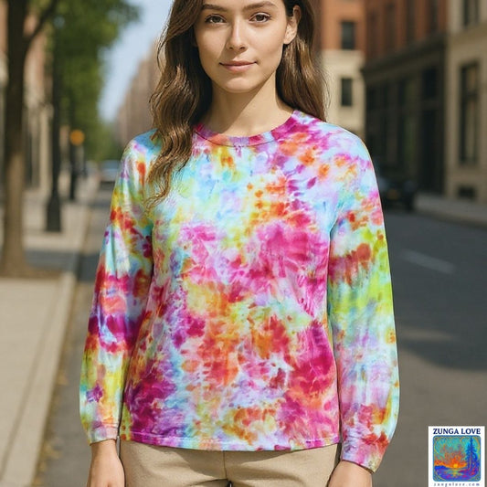 Tie-Dye Medium M Unisex Long Sleeve Tiedye Tshirt